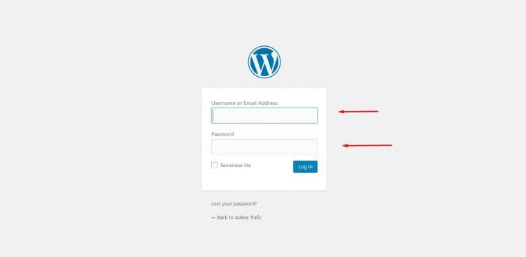 pagina ingreso panel control wordpress