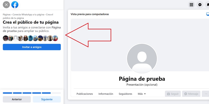5 paso de como abrir una página en Facebook.