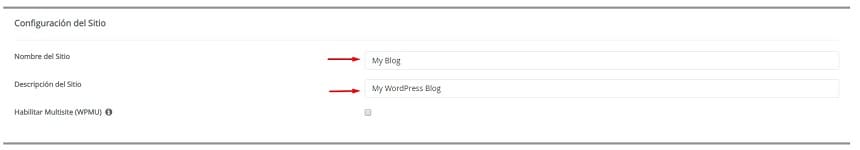 Configuración sitio web WordPress 