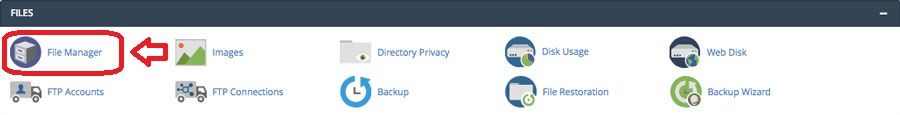 Sección de files o archivos en cPanel