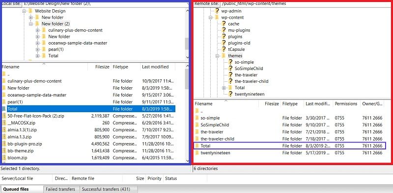 subir tema wordpress ftp