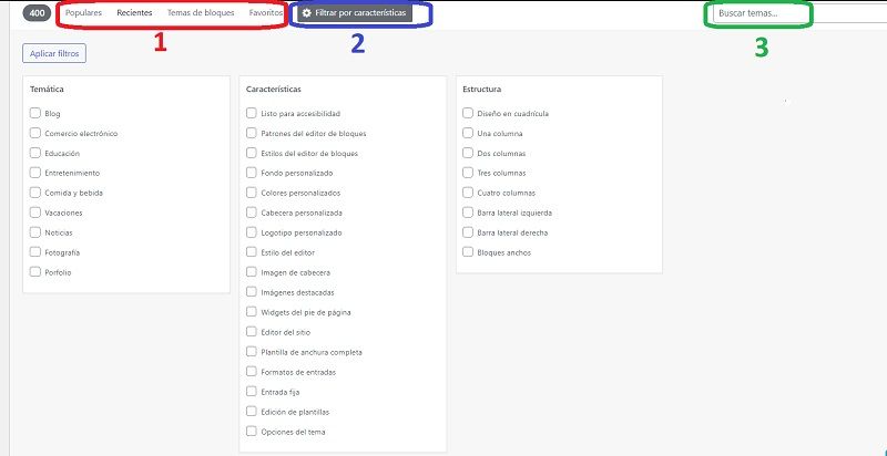 Seleccionamos nuestro tema de WordPress