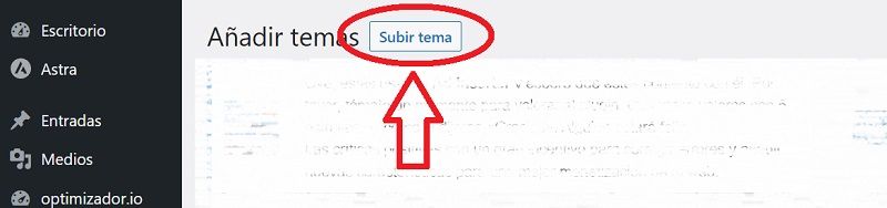 wordpress subir tema