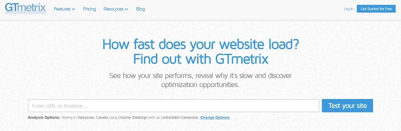 medir velocidad web gtmetrix