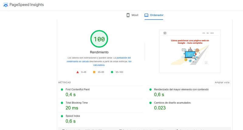 pagespeed test google