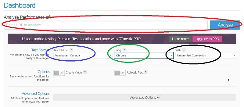speedtest pagina web gtmetrix