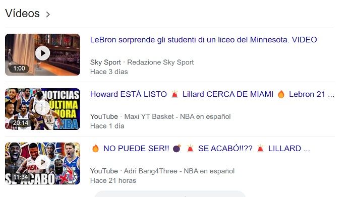 Datos estructurados en Google - Videos