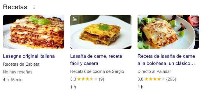 Marcado de datos estructurado - Receta