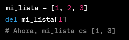 Listas en programacion: ¿Qué son y para que sirven? 11 Eliminar Elementos por del