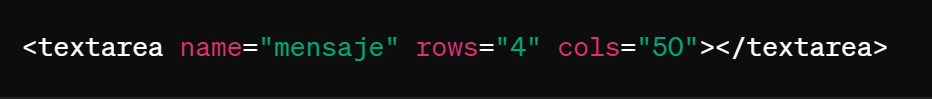 Formularios HTML: ¿Qué son y para que sirven? 2 formulario html etiqueta textarea