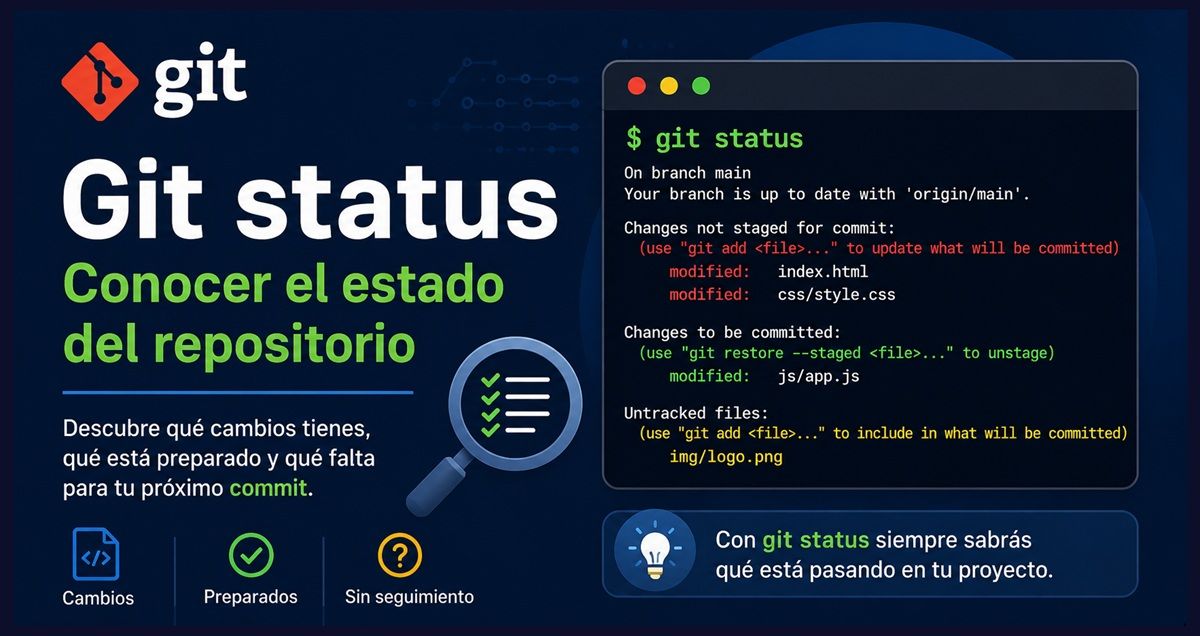 git status como usar para conocer el estado del repositorio