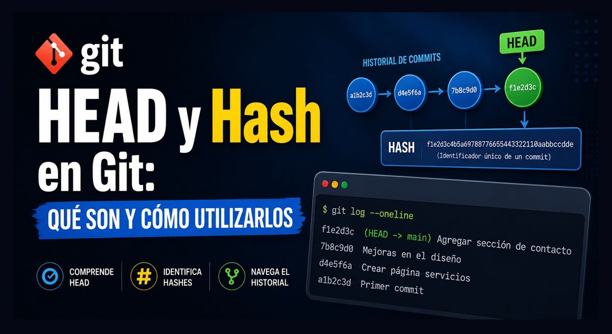 head y hash en git como usarlos paso a paso