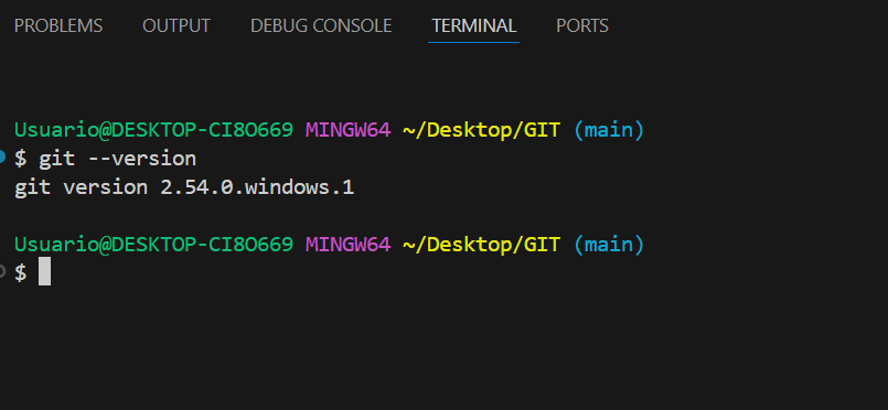 terminal dentro de vs code